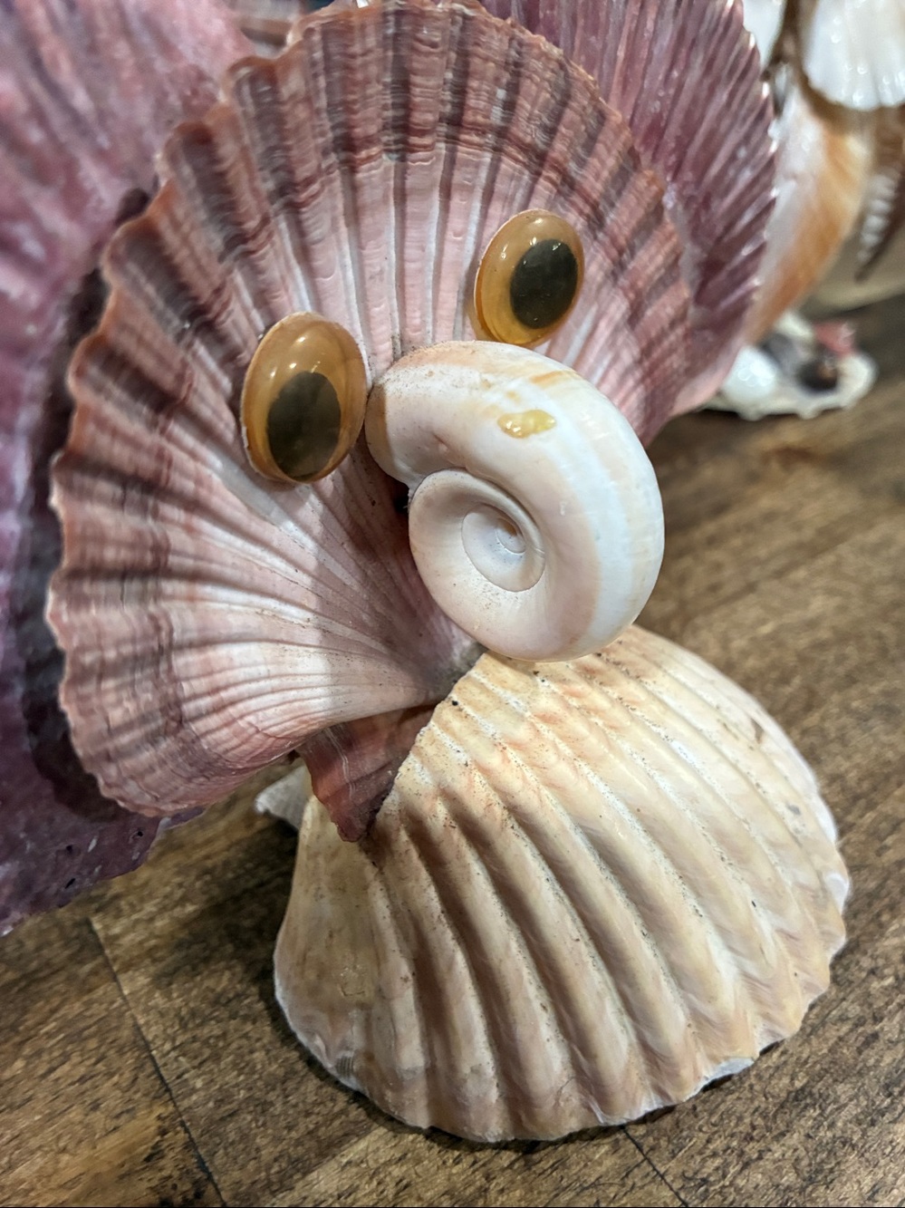 Seashell Elephant Figurine in Pink and Cream - Picture 4 of 5